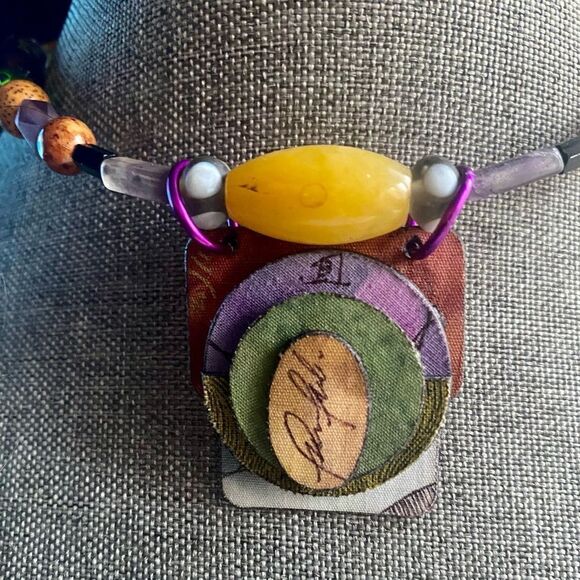 Suzanne Bellows Signed Statement Necklace/Choker - Picture 2 of 5